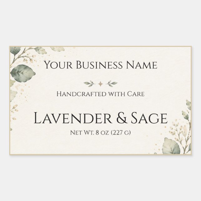 Elegant Botanical Product Front Label  (Front)