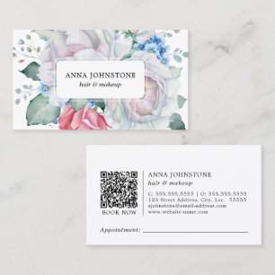 Elegant Botanical QR Code Appointment Business Card