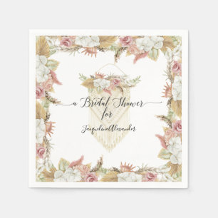 Elegant Botanical Rustic Greenery Floral Bridal Napkin