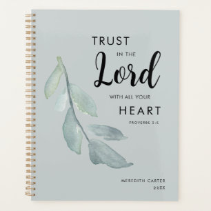 Elegant Botanical Sage Green Christian Planner