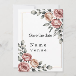 Elegant botanical save the date invitation