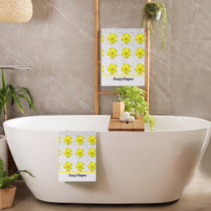 Elegant Botanical Spring Floral Personalised Bath Towel Set