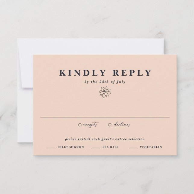 Elegant Botanical Succulent Plant Boho Wedding  RSVP Card (Front)