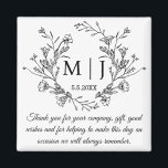 elegant botanical  thank you wedding stylish magnet<br><div class="desc">elegant botanical thank you wedding stylish magnet</div>