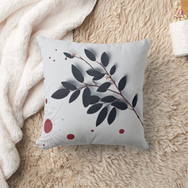 Elegant Botanical Throw Pillow – Nature Inspired  (Blanket)