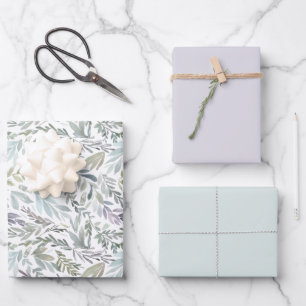Elegant Botanical Watercolor Wrapping Paper Sheet