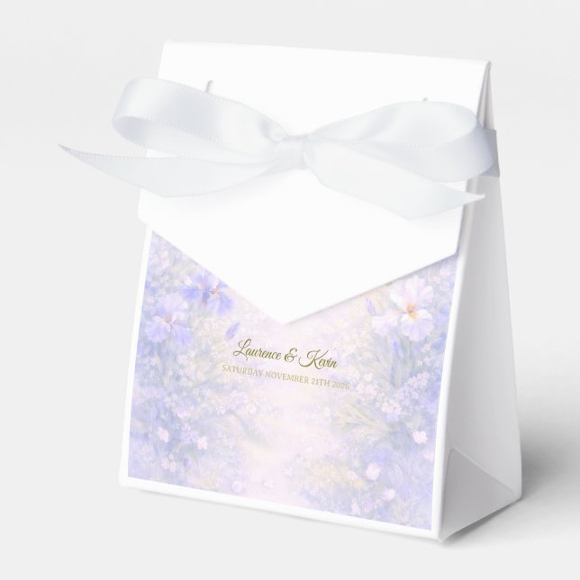 Elegant Botanical Wedding Favor Box (Front Side)