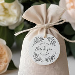 Elegant Botanical Wedding Favor Thank You Rubber Stamp<br><div class="desc">Custom-designed wedding favor thank you stamp featuring modern elegant hand-drawn leaves and branches design. Personalize with bride and groom/couple's names and wedding date for a touch of style on wedding cards,  invitations,  favors tags,  gifts,  and more.</div>