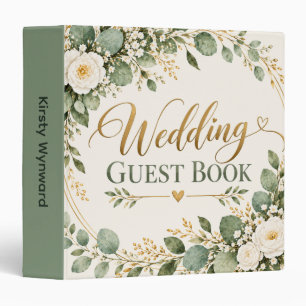 Elegant Botanical Wedding Guest Book Binder