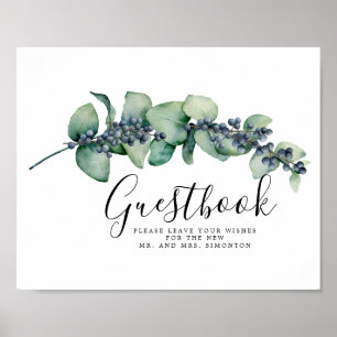 Elegant Botanical Wedding Guestbook Sign