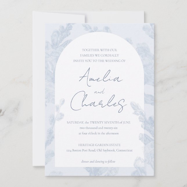 Elegant Botanical Wedding Invitation (Front)