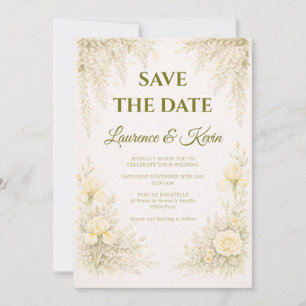 Elegant Botanical Wedding Invitation Save the date
