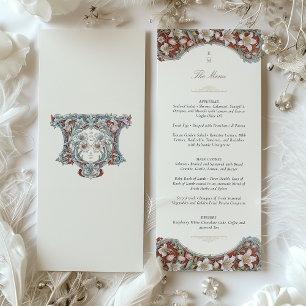 Elegant Botanical Wedding Menu Card