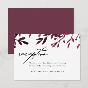 Elegant Botanical Wedding Reception Card