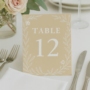 Elegant Botanical Wedding Reception Table Number
