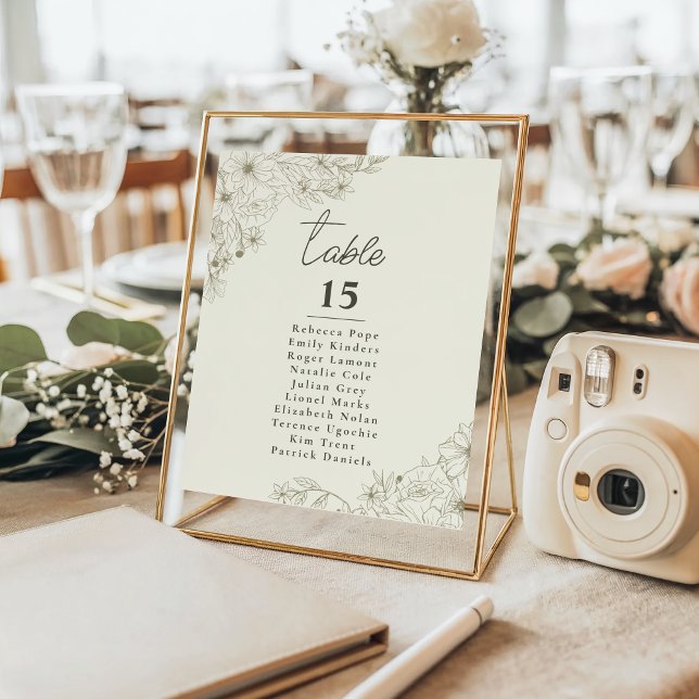 Elegant Botanical Wedding Seating Chart Table Sign (Creator Uploaded)