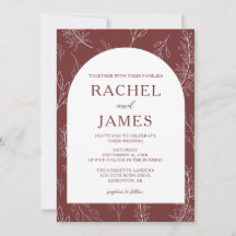 Elegant Botanical Wedding Terracotta Minimalist 