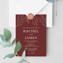 Elegant Botanical Wedding Terracotta Minimalist 