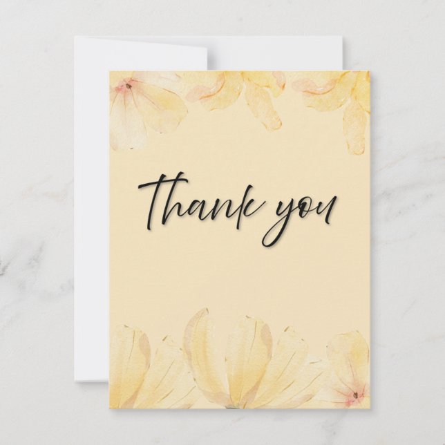 Elegant Botanical Wedding Thank You Card (Front)