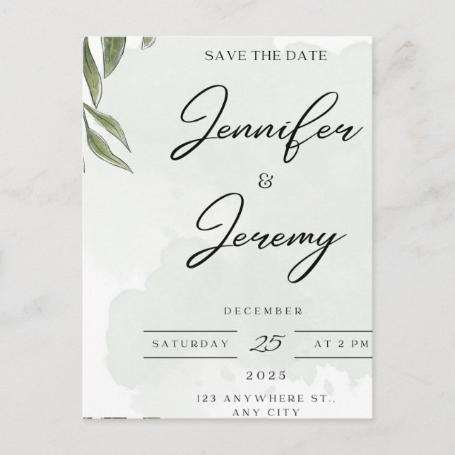 Elegant Botanical Wedding Welcome Sign | poster Holiday Postcard (Front)