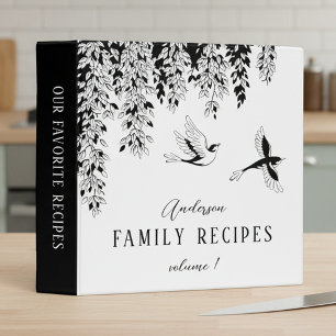 Elegant Botanical Weeping Birch Tree Recipe Binder