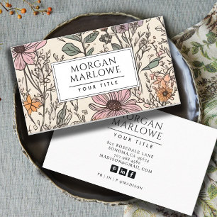 Elegant Botanical Wildflower Botanical Floral Business Card