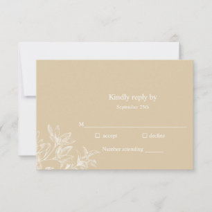 Elégant Botanique Blanc Floral Mariage Carte RSVP