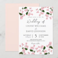 Elegant Bougainvillea Flower Wedding Invitation