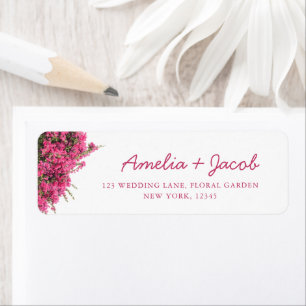 Elegant Bougainvillea Wedding Return Address