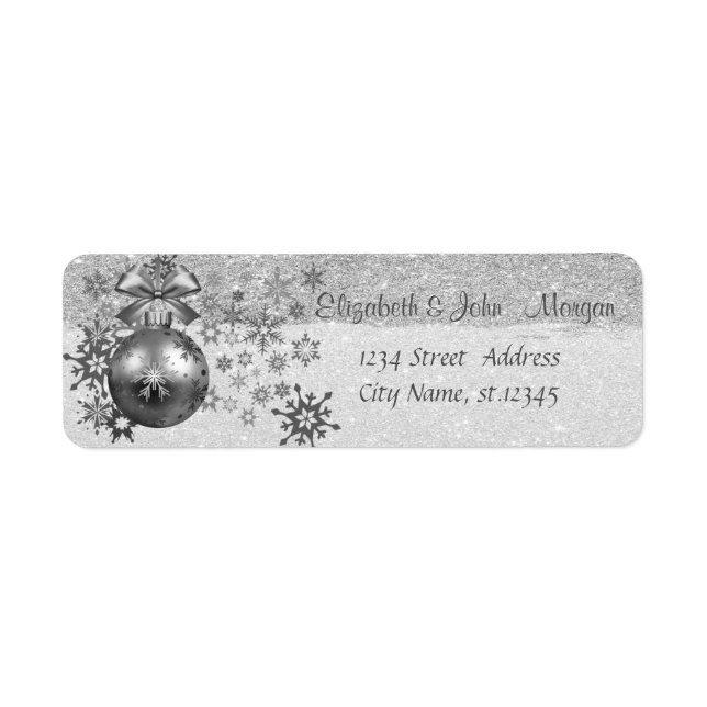 Élégant, Boules de Noël, Flammes de neige, Glitter (Devant)