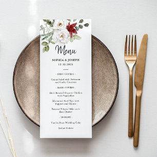 Elegant Bouquet Christmas Holiday Wedding Menu