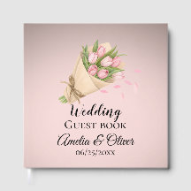 Élégant Bouquet de Tulipes Roses Livre d'Or de Mar