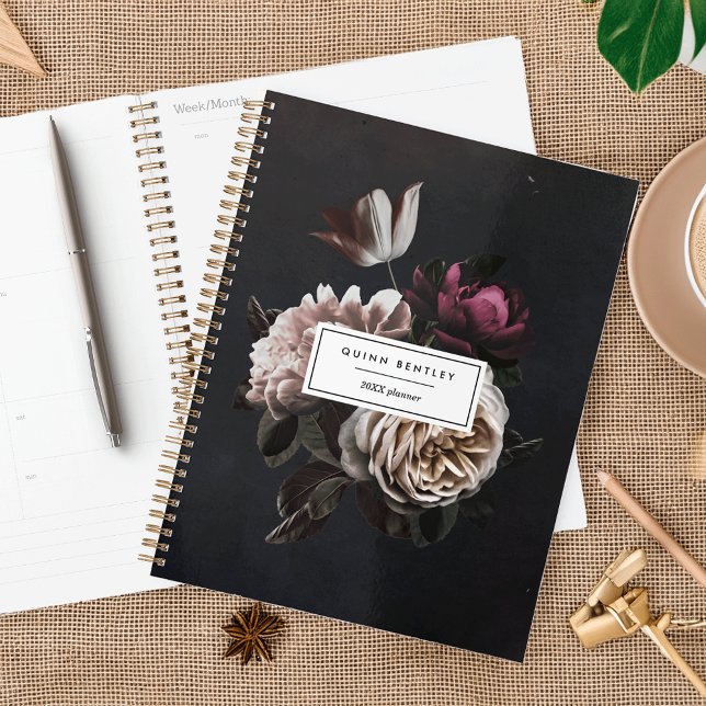 Elégant Bouquet floral foncé | Personnalisé (Créateur téléchargé)