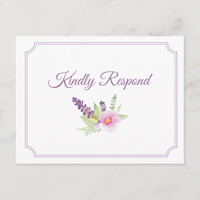 Elégant bouquet floral RSVP carte postale (Devant)