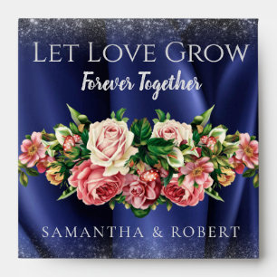 Elegant Bouquet Glitter Wedding Favour Flower Seed Envelope