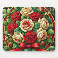 Elegant Bouquet of Red and White Roses
