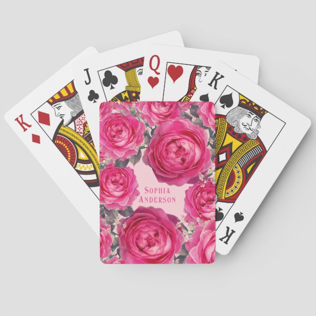 Elegant Bouquet of Roses Personalized  Playing Cards (Back)
