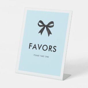 Elegant Bow Blue Bridal Shower Favours Pedestal Sign