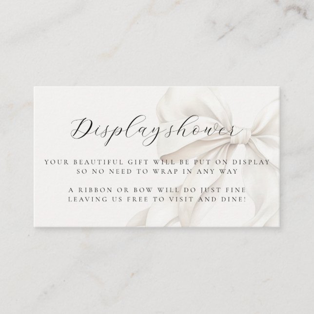  Elegant Bow Bridal Shower Display Shower Enclosure Card (Front)