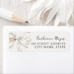 Elegant Bow Bridal Shower Return Address Label<br><div class="desc">"She's tying the knot" theme bridal shower return address label for our matching invitation.</div>