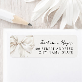 Elegant Bow Bridal Shower Return Address Label