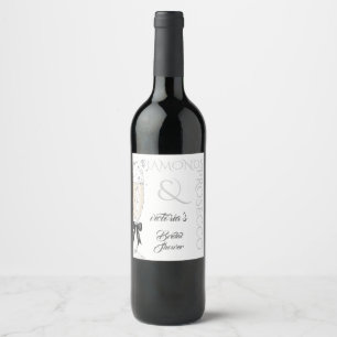 Elegant Bow Bridal Shower  Wine Label