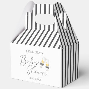 Elegant Bow Champagne Sip & See Baby Shower Favor Box