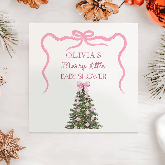 Elegant Bow Christmas Tree Party Napkin (Creator Uploaded)