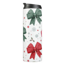 Elegant Bow Christmas Tumbler for Her