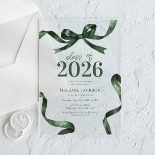 Elegant Bow Graduation Party Acrylic Invitations