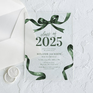 Elegant Bow Graduation Party Acrylic Invitations