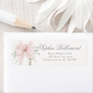 Elegant Bow Neutral Baby Shower Return Address