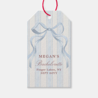 Elegant Bow Personalized Bachelorette Party Gift Tags