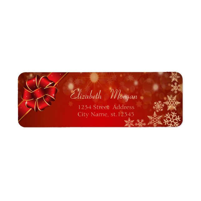Elégant Bow rouge, Snowflakes (Devant)